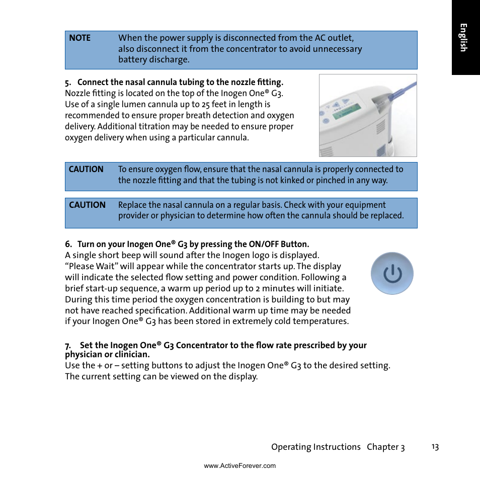 Activeforever Inogen One G3 Portable Oxygen Concentrator User Manual | Page 17 / 46