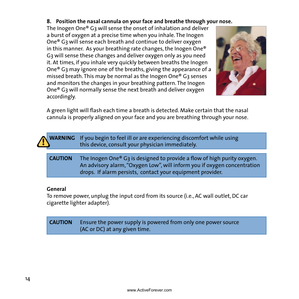 Activeforever Inogen One G3 Portable Oxygen Concentrator User Manual | Page 18 / 46