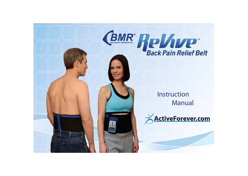Activeforever Slendertone ReVive Back Pain Relief Belt User Manual | 11 pages