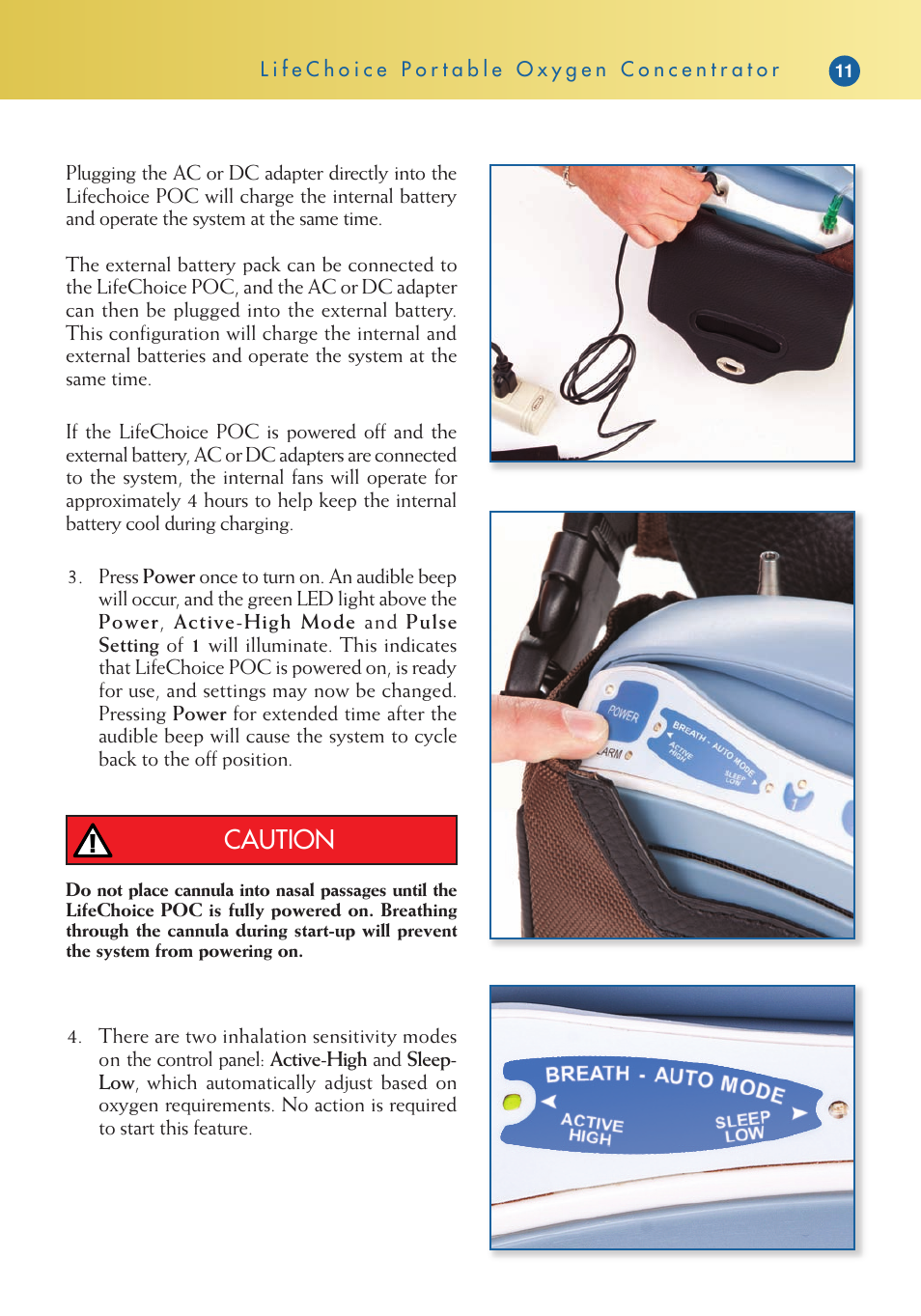 Caution | Activeforever Life Choice Portable Oxygen Concentrator User Manual | Page 13 / 28