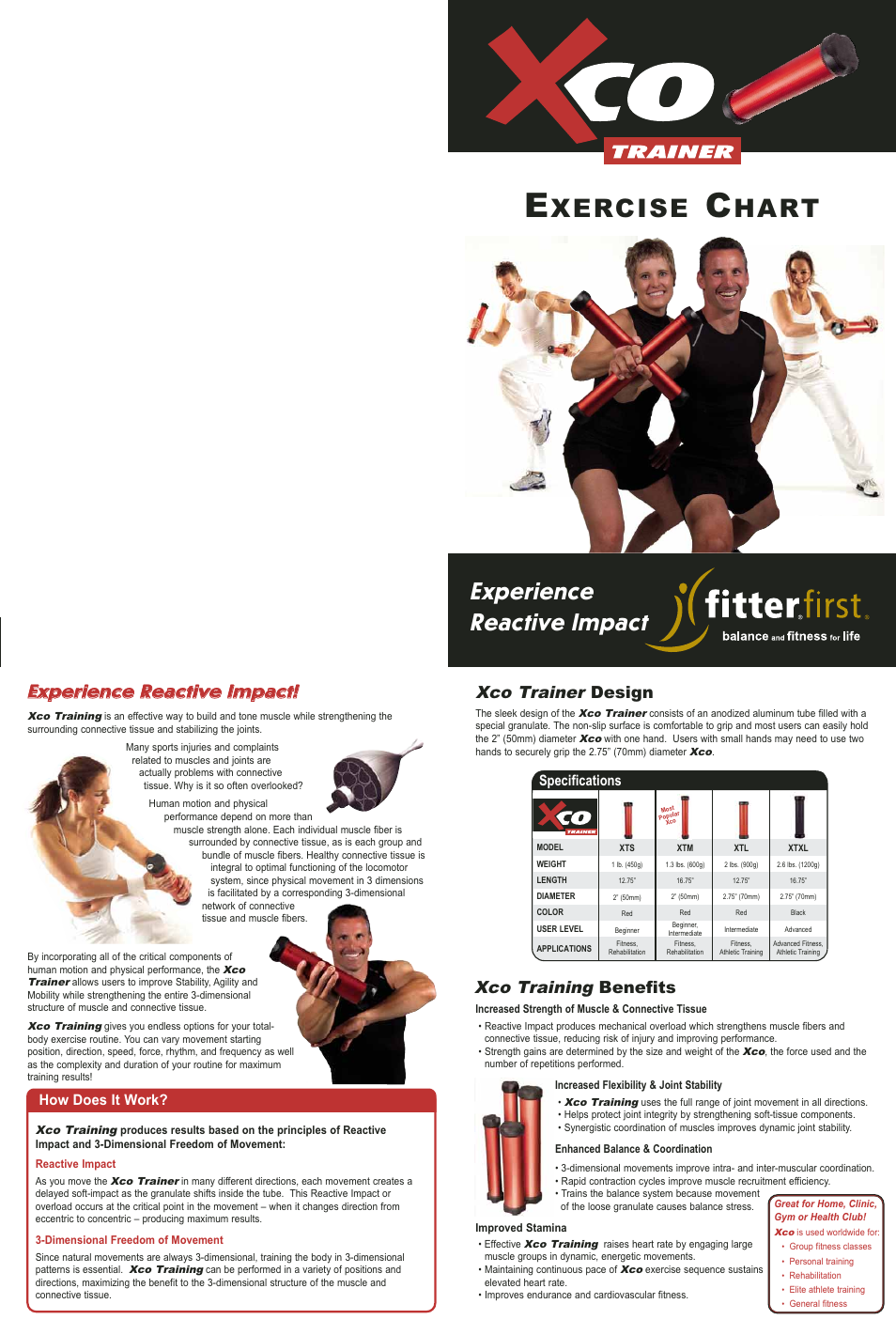 Experience reactive impact, Xercise, Hart | More great products from fitterfirst, Leading the world to better balance, Xco training benefits, Xco trainer design | Activeforever Xco Trainer User Manual | Page 2 / 2