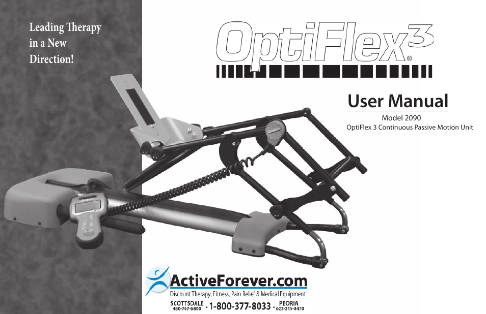 Activeforever OptiFlex 3 Knee CPM (OptiFlex3 Knee CPM) User Manual | 23 pages