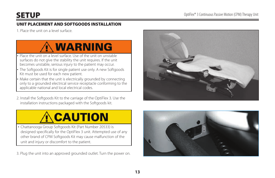 Setup | Activeforever OptiFlex 3 Knee CPM (OptiFlex3 Knee CPM) User Manual | Page 16 / 23