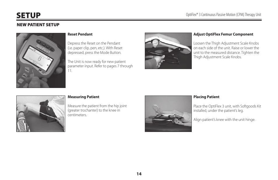 Setup | Activeforever OptiFlex 3 Knee CPM (OptiFlex3 Knee CPM) User Manual | Page 17 / 23