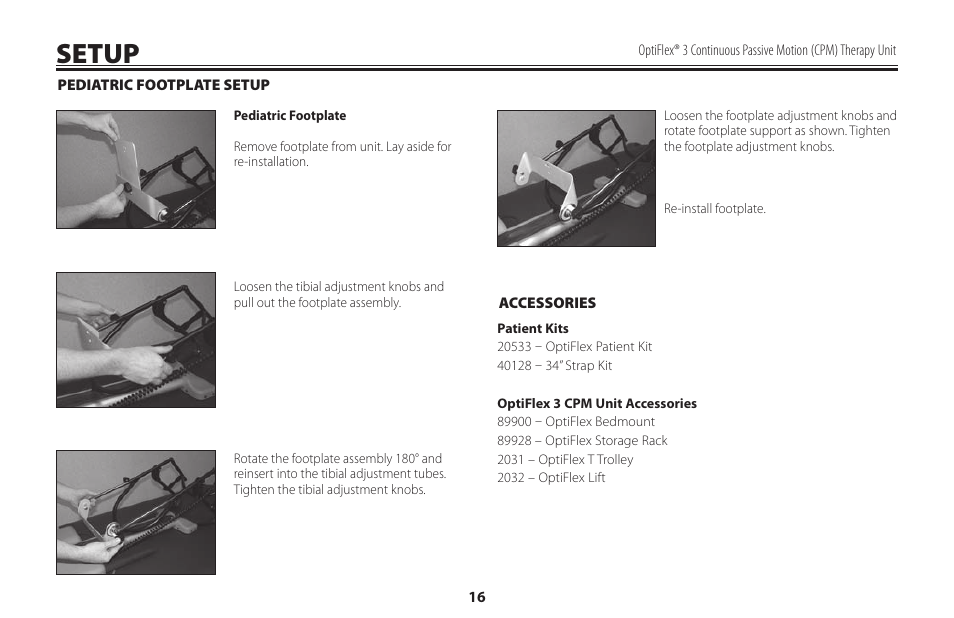 Setup | Activeforever OptiFlex 3 Knee CPM (OptiFlex3 Knee CPM) User Manual | Page 19 / 23
