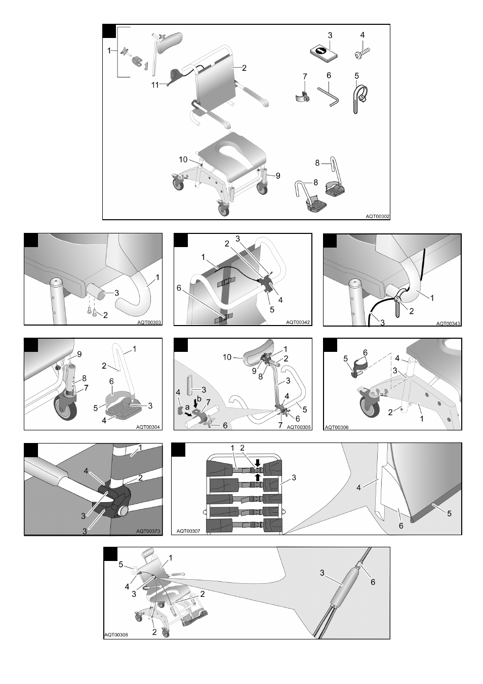 Activeforever Aquatec OceanVIP Tilt-In-Space Shower Commode Chair User Manual | Page 3 / 10