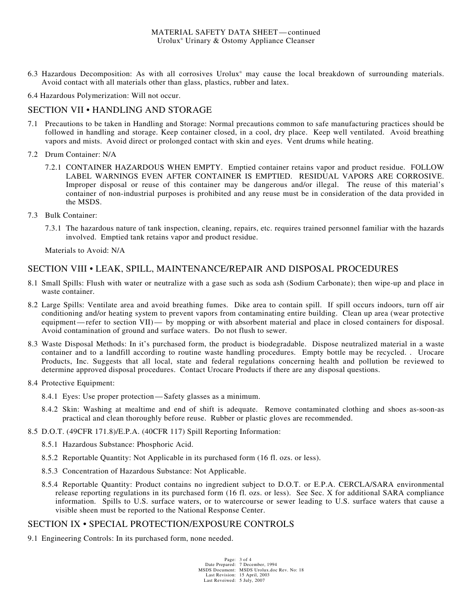 Activeforever Urocare Urolux Urinary & Ostomy Appliance Cleanser User Manual | Page 3 / 4
