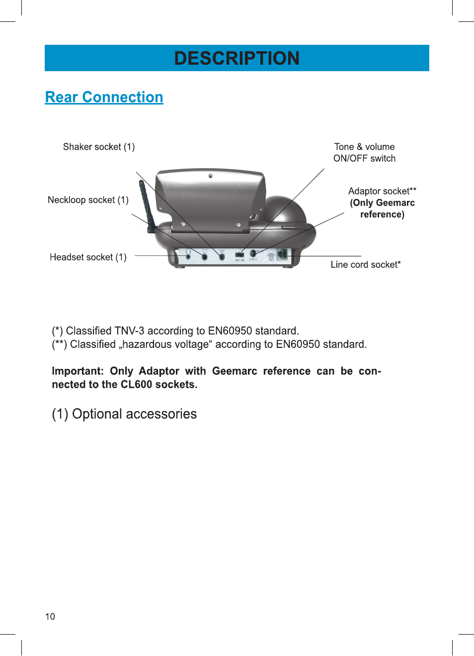 Activeforever Geemarc AMPLI600 Emergency Response Phone User Manual | Page 10 / 47