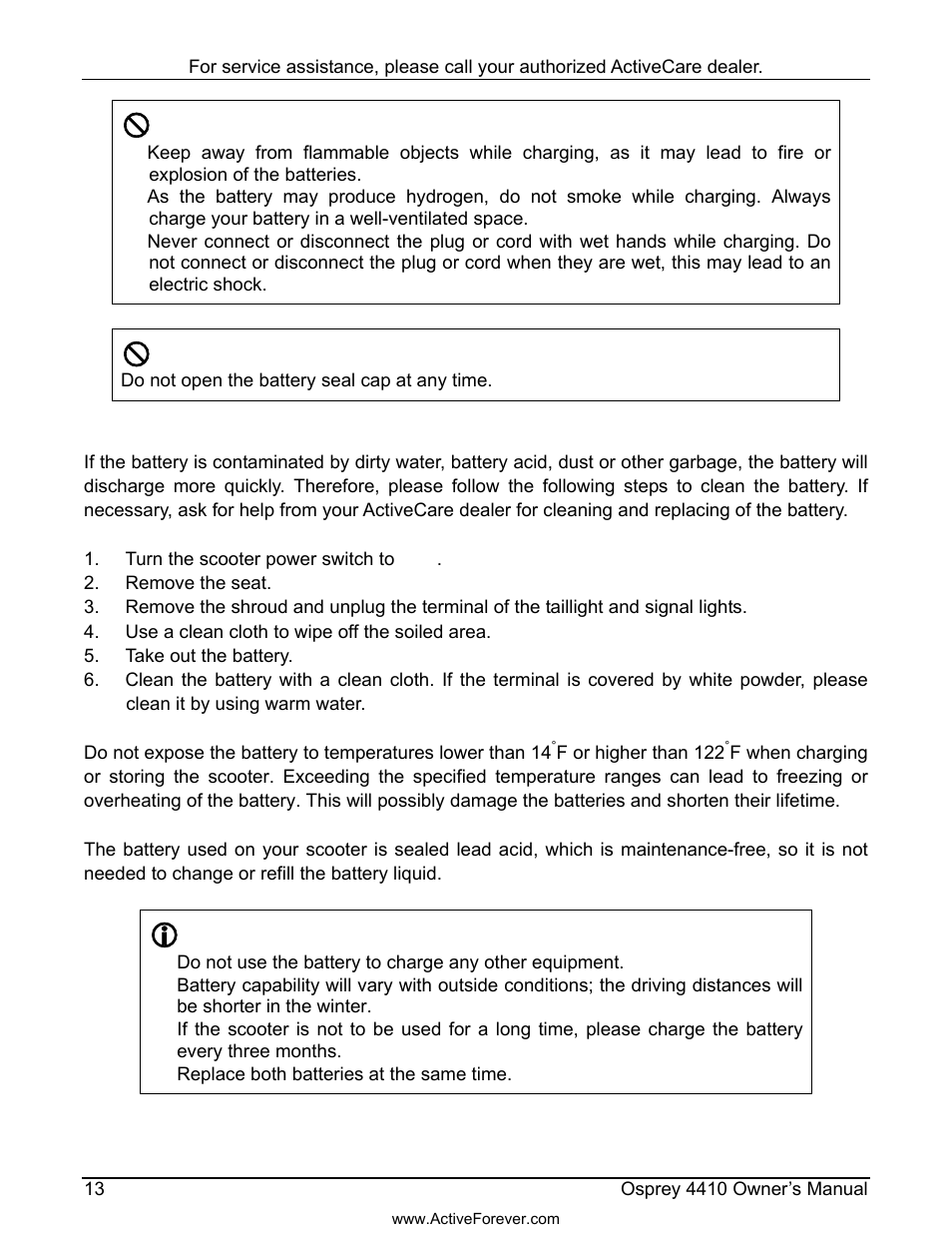 Activeforever ActiveCare Osprey 4410 Mobility Scooter User Manual | Page 14 / 24