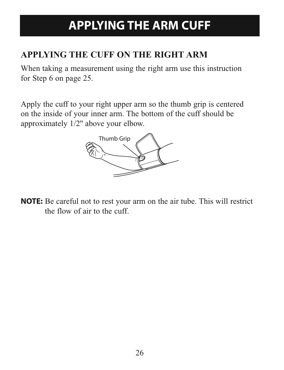 Applying the arm cuff | Activeforever Omron 7-Series Upper Arm Blood Pressure Monitor (7 Series) User Manual | Page 26 / 44