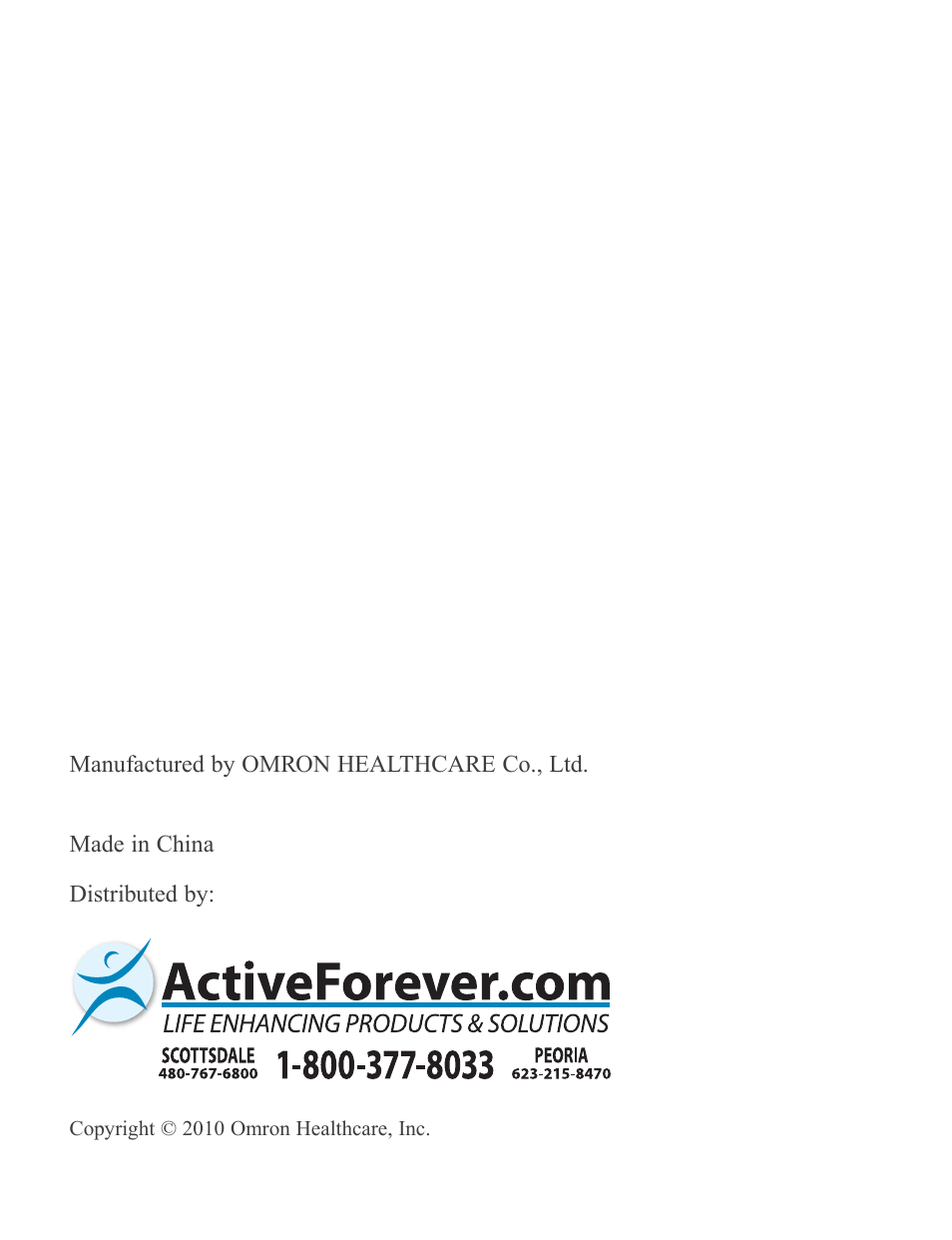 Activeforever Omron 7-Series Upper Arm Blood Pressure Monitor (7 Series) User Manual | Page 44 / 44