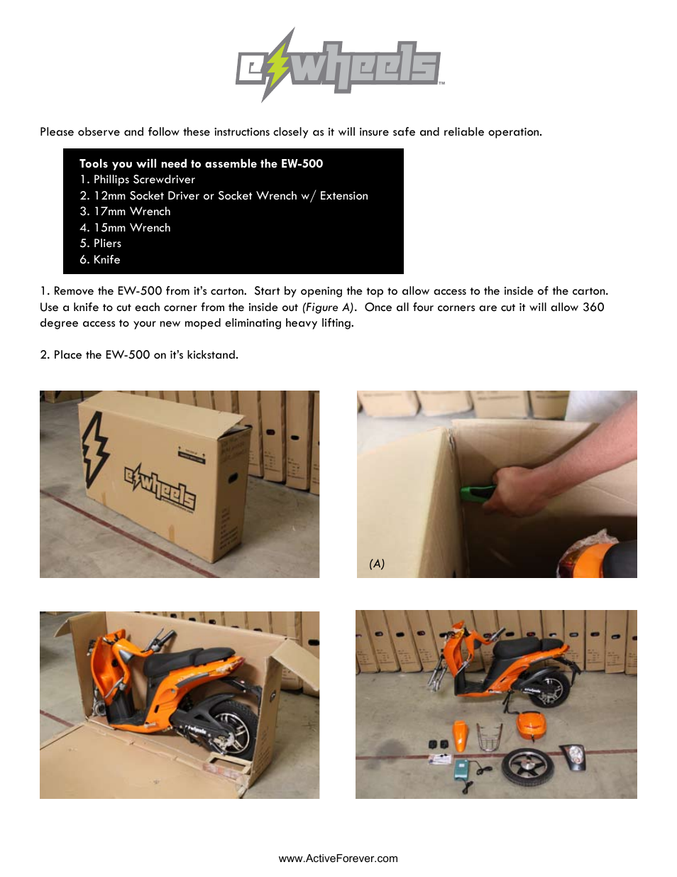E wheels e wheels | Activeforever eWheels Commute Moped 600 Watt User Manual | Page 2 / 10