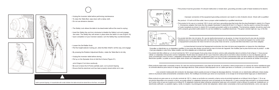 Step / étape / paso 7, Warning | Activeforever Teeter Hang Ups Contour Power Inversion Table User Manual | Page 17 / 17