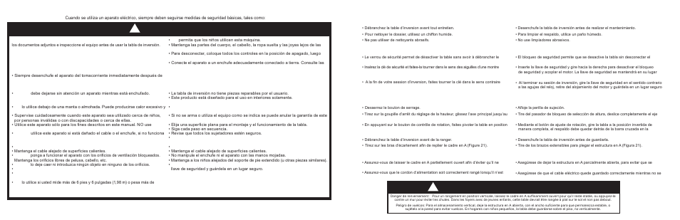 Advertencia, Avertissement / advertencia, Guarde estas instrucciones | Importantes instrucciones de seguridad | Activeforever Teeter Hang Ups Contour Power Inversion Table User Manual | Page 4 / 17