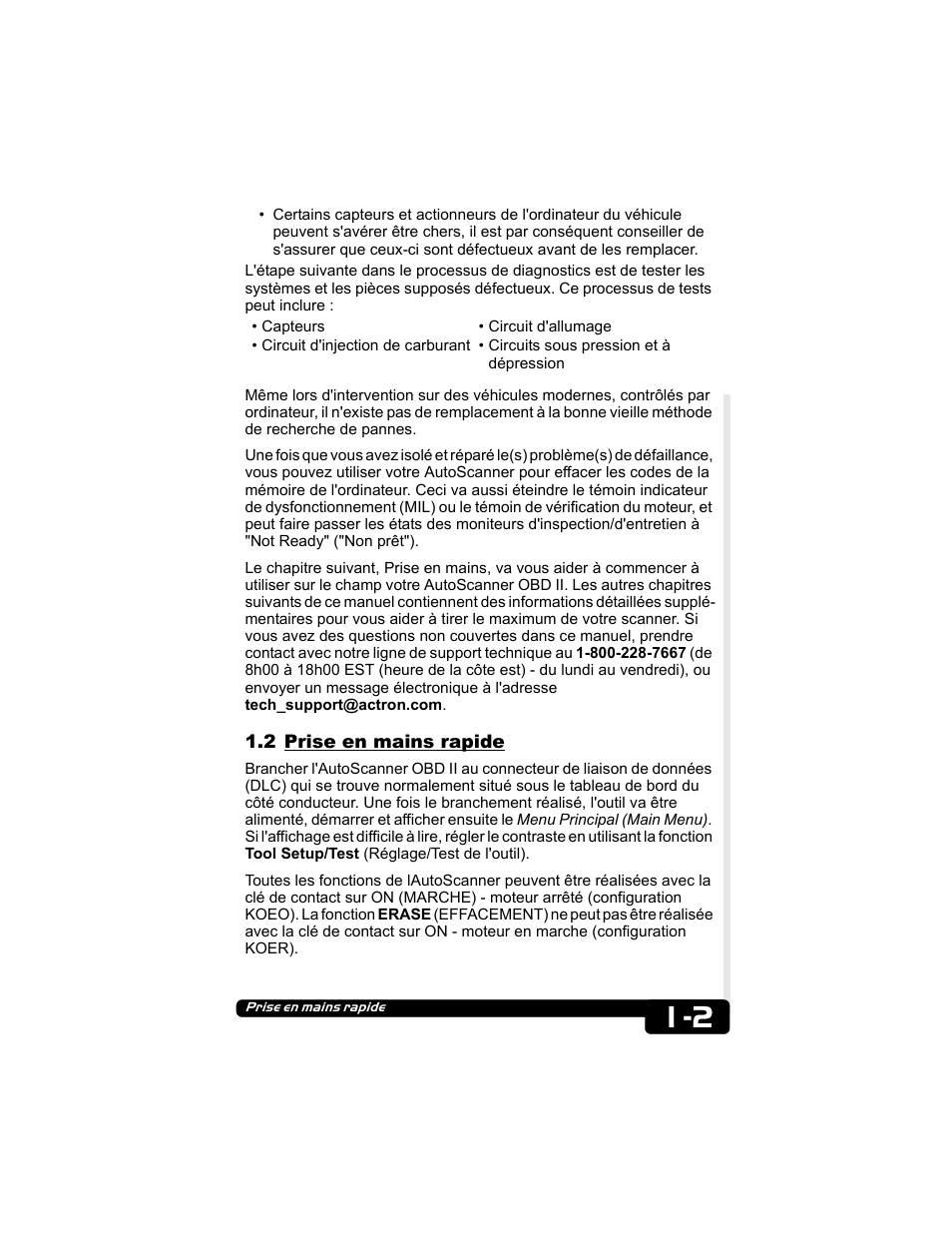 2 prise en mains rapide | Actron CP9135 OBD II AutoScanner User Manual | Page 41 / 120