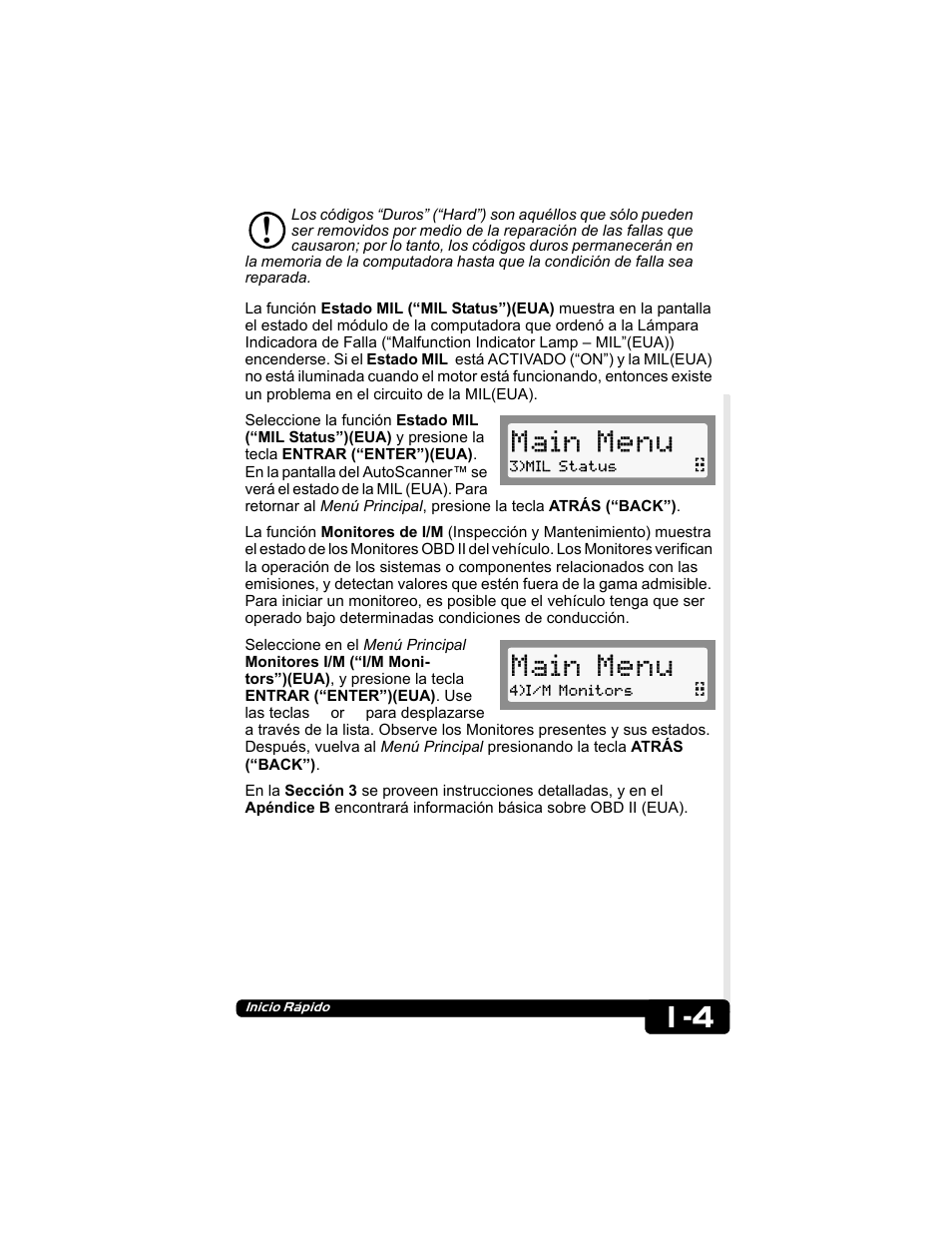 Main menu | Actron CP9135 OBD II AutoScanner User Manual | Page 84 / 120