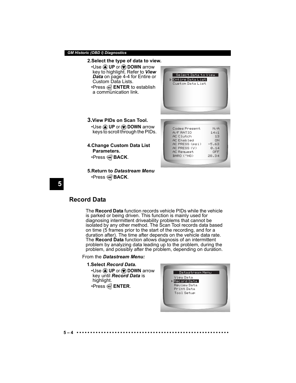 Record data | Actron Elite AutoScanner® CP9185 User Manual | Page 108 / 240