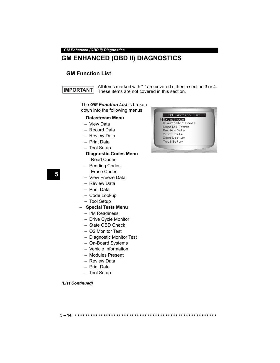 5gm enhanced (obd ii) diagnostics | Actron Elite AutoScanner® CP9185 User Manual | Page 118 / 240