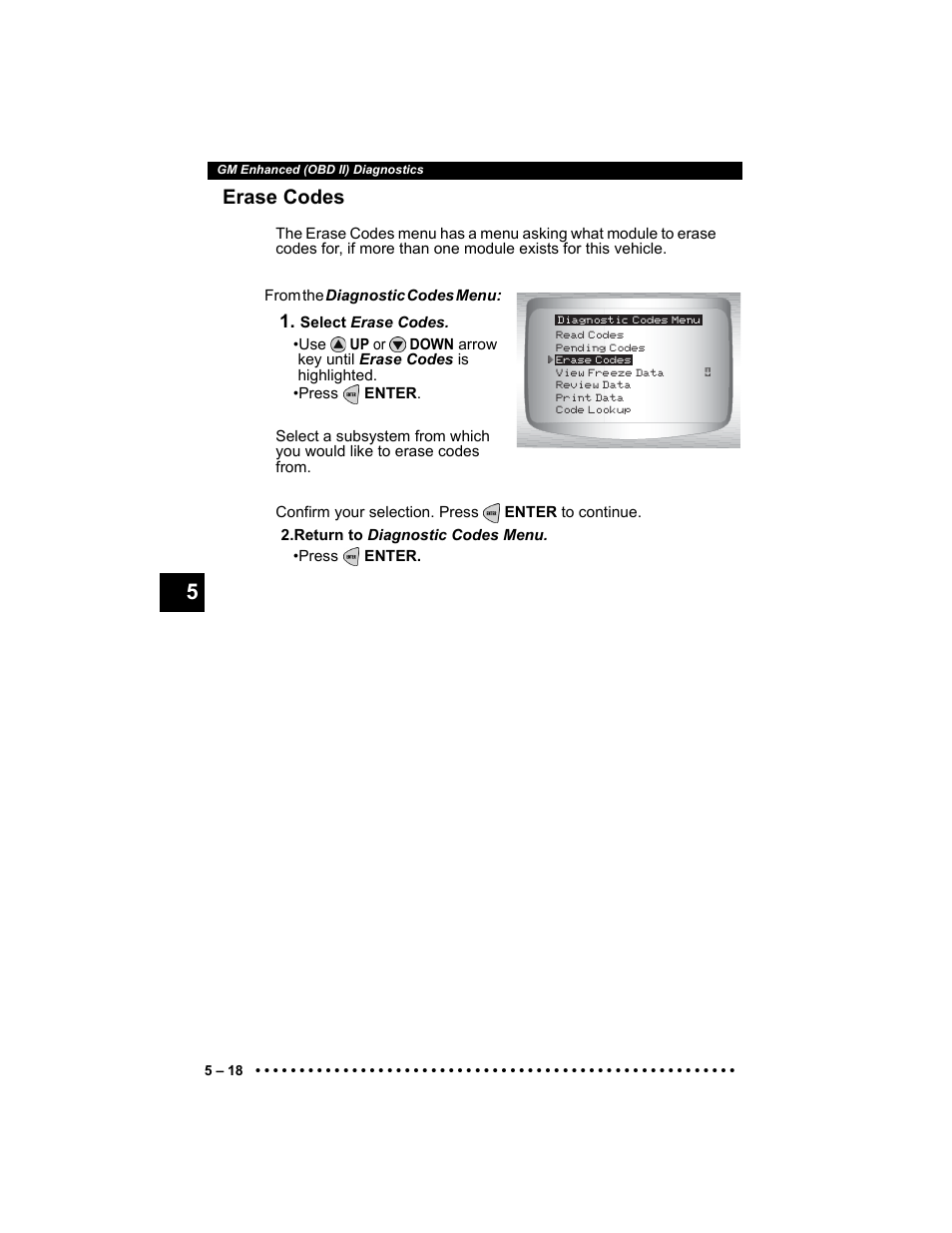 Erase codes | Actron Elite AutoScanner® CP9185 User Manual | Page 122 / 240