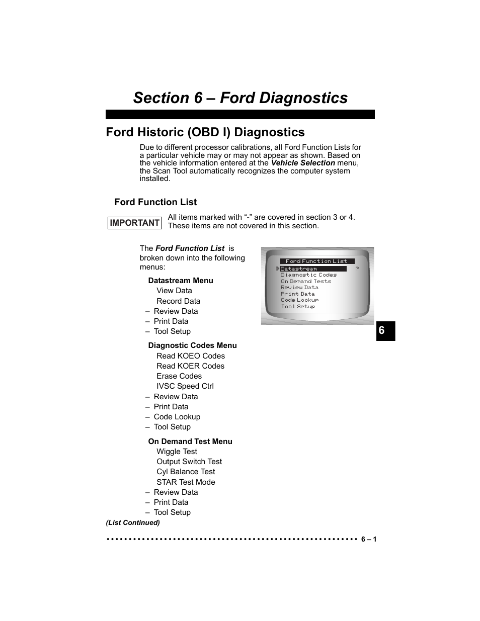 Ford historic (obd i) diagnostics | Actron Elite AutoScanner® CP9185 User Manual | Page 123 / 240