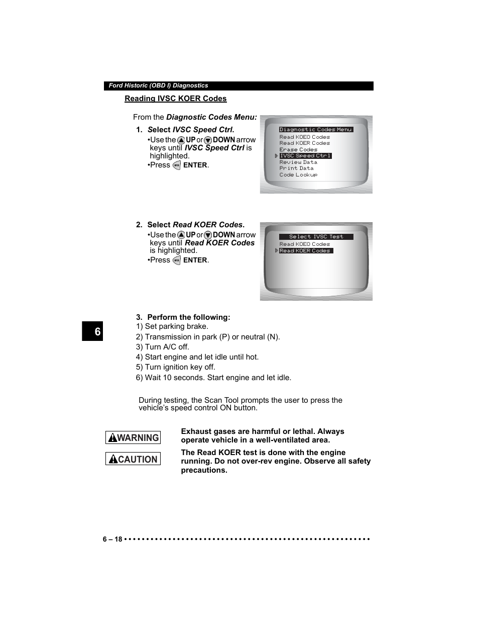 Warning, Caution | Actron Elite AutoScanner® CP9185 User Manual | Page 140 / 240