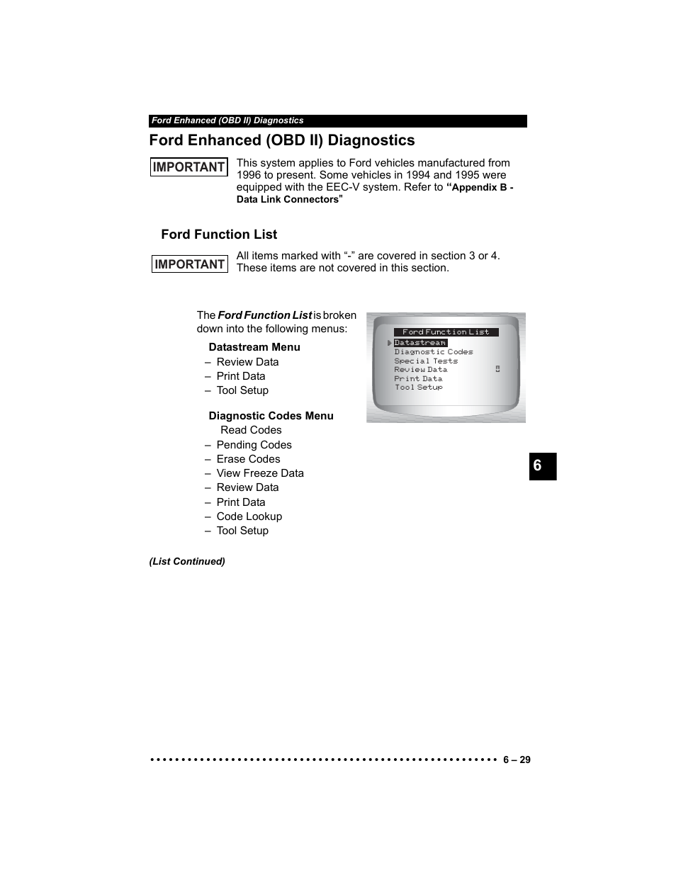 6ford enhanced (obd ii) diagnostics | Actron Elite AutoScanner® CP9185 User Manual | Page 151 / 240