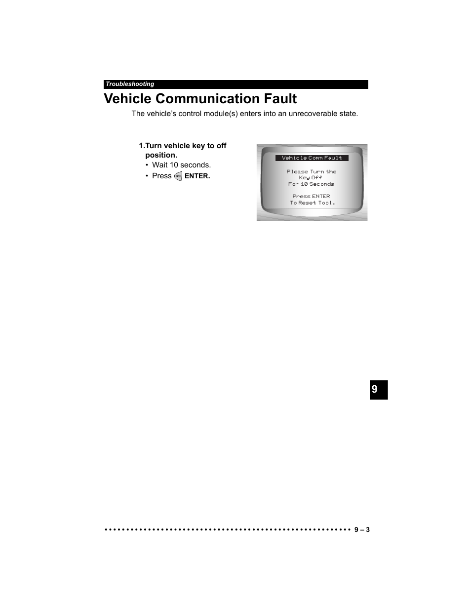 Vehicle communication fault | Actron Elite AutoScanner® CP9185 User Manual | Page 177 / 240