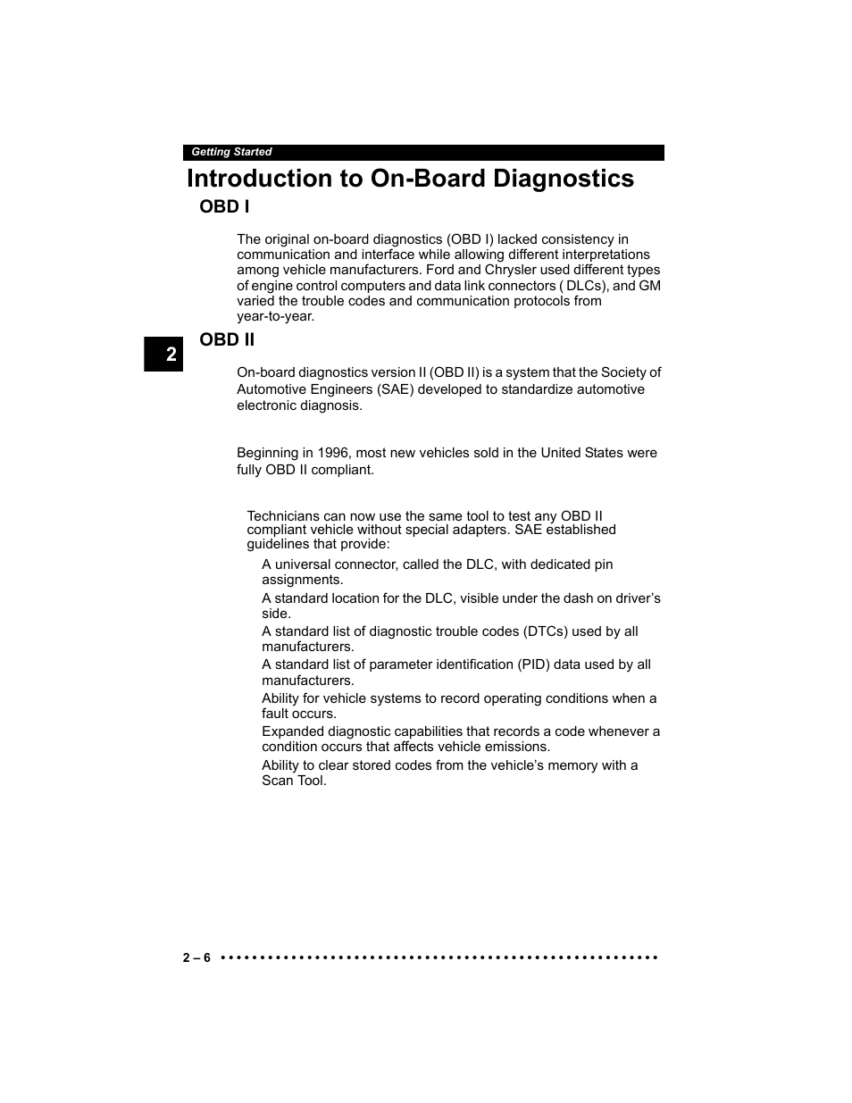 Introduction to on-board diagnostics, Obd i, Obd ii | Actron Elite AutoScanner® CP9185 User Manual | Page 24 / 240