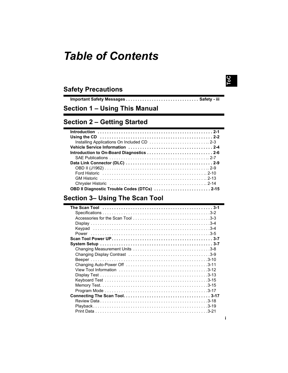 Actron Elite AutoScanner® CP9185 User Manual | Page 3 / 240