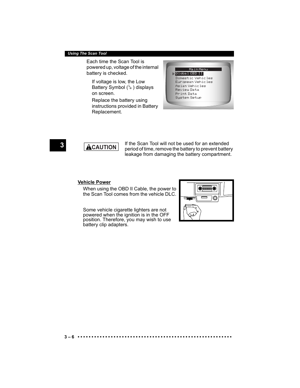 Caution | Actron Elite AutoScanner® CP9185 User Manual | Page 40 / 240
