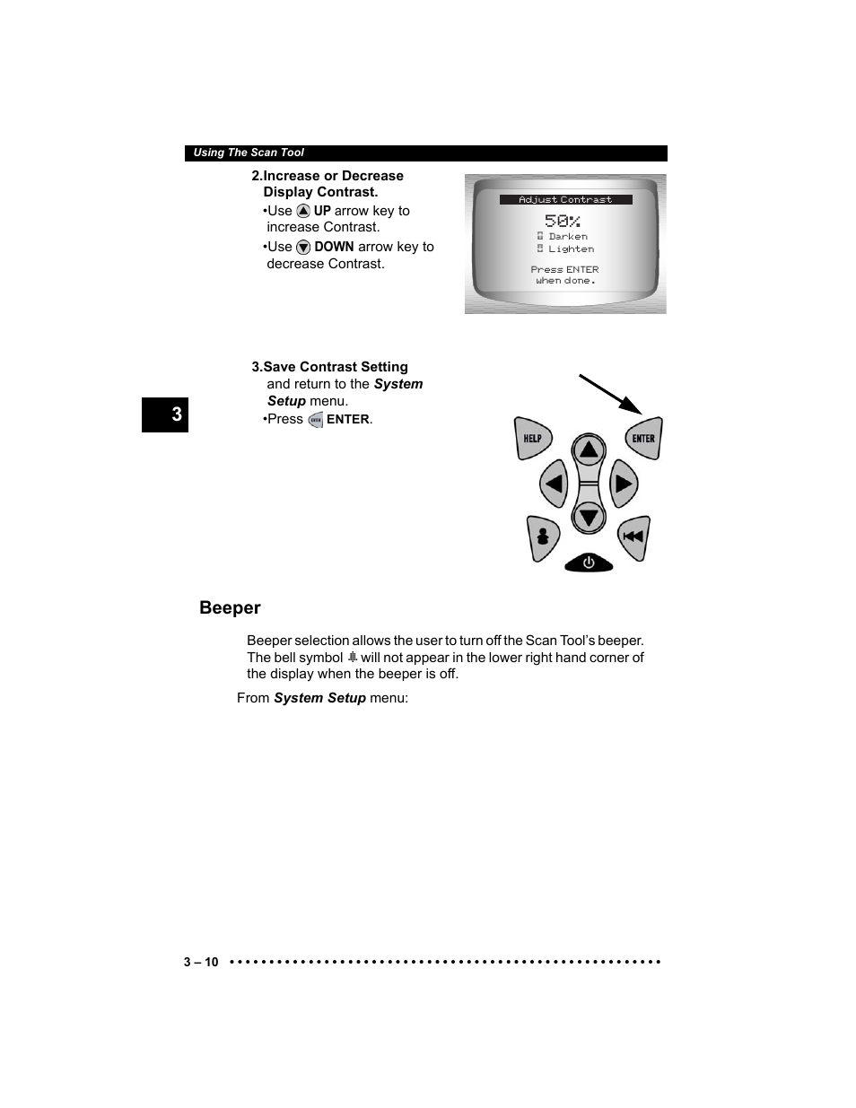 Beeper | Actron Elite AutoScanner® CP9185 User Manual | Page 44 / 240