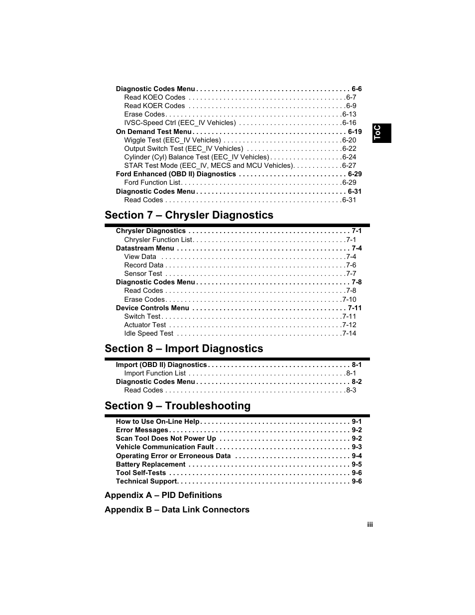 Actron Elite AutoScanner® CP9185 User Manual | Page 5 / 240