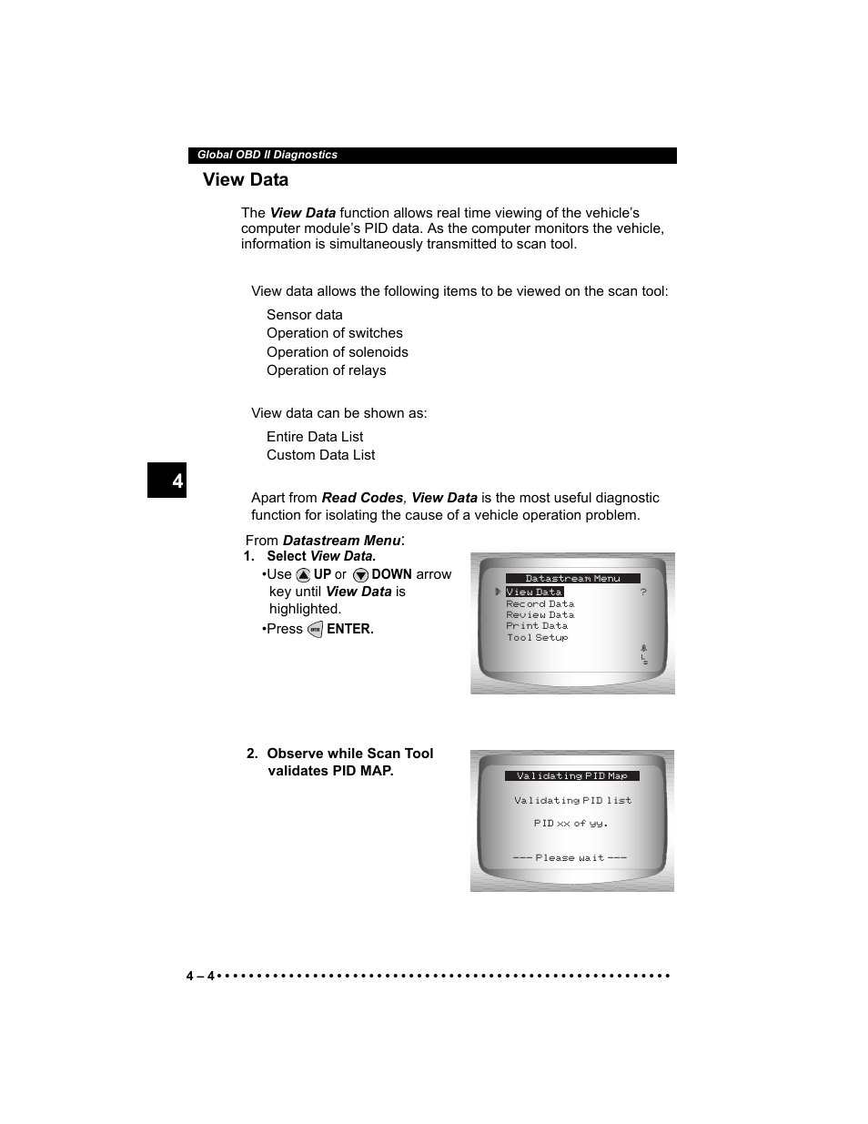 View data | Actron Elite AutoScanner® CP9185 User Manual | Page 68 / 240