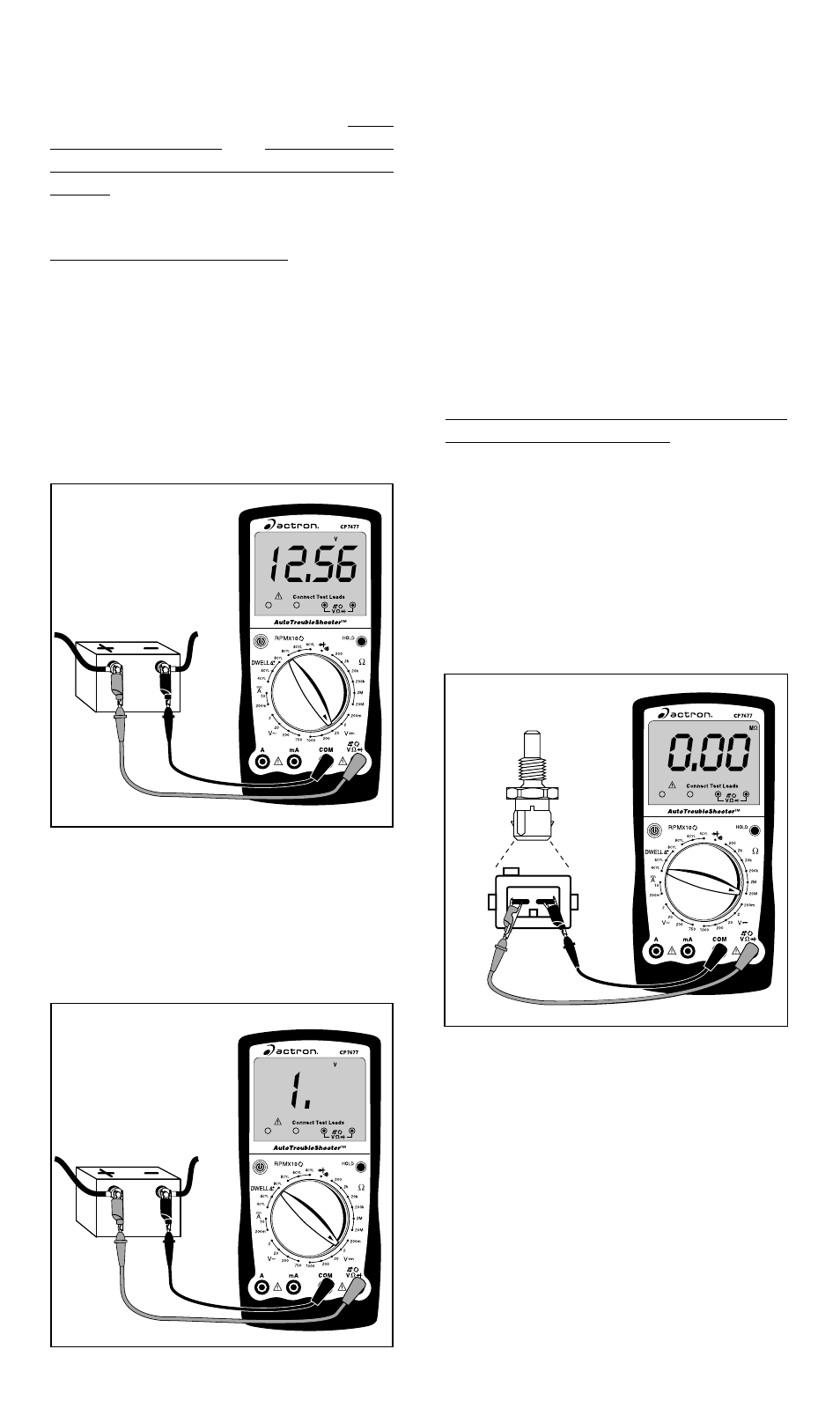 Setting the range, Fig. 2 fig. 1, Fig. 3 | Actron AutoTroubleShooter CP7677 User Manual | Page 6 / 34