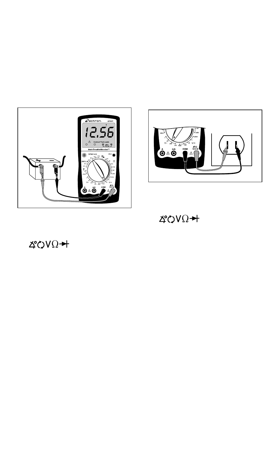 Measuring dc voltage, Measuring ac voltage, Fig. 7 | Fig. 8 | Actron AutoTroubleShooter CP7677 User Manual | Page 8 / 34