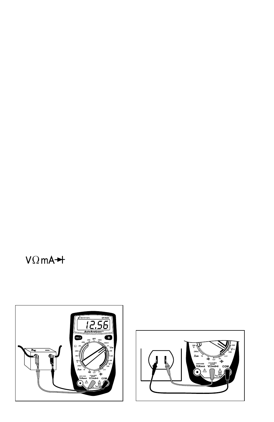 Measuring dc voltage, Measuring ac voltage, Fig. 7 | Fig. 8 | Actron AutoAnalyzer CP7665 User Manual | Page 8 / 32