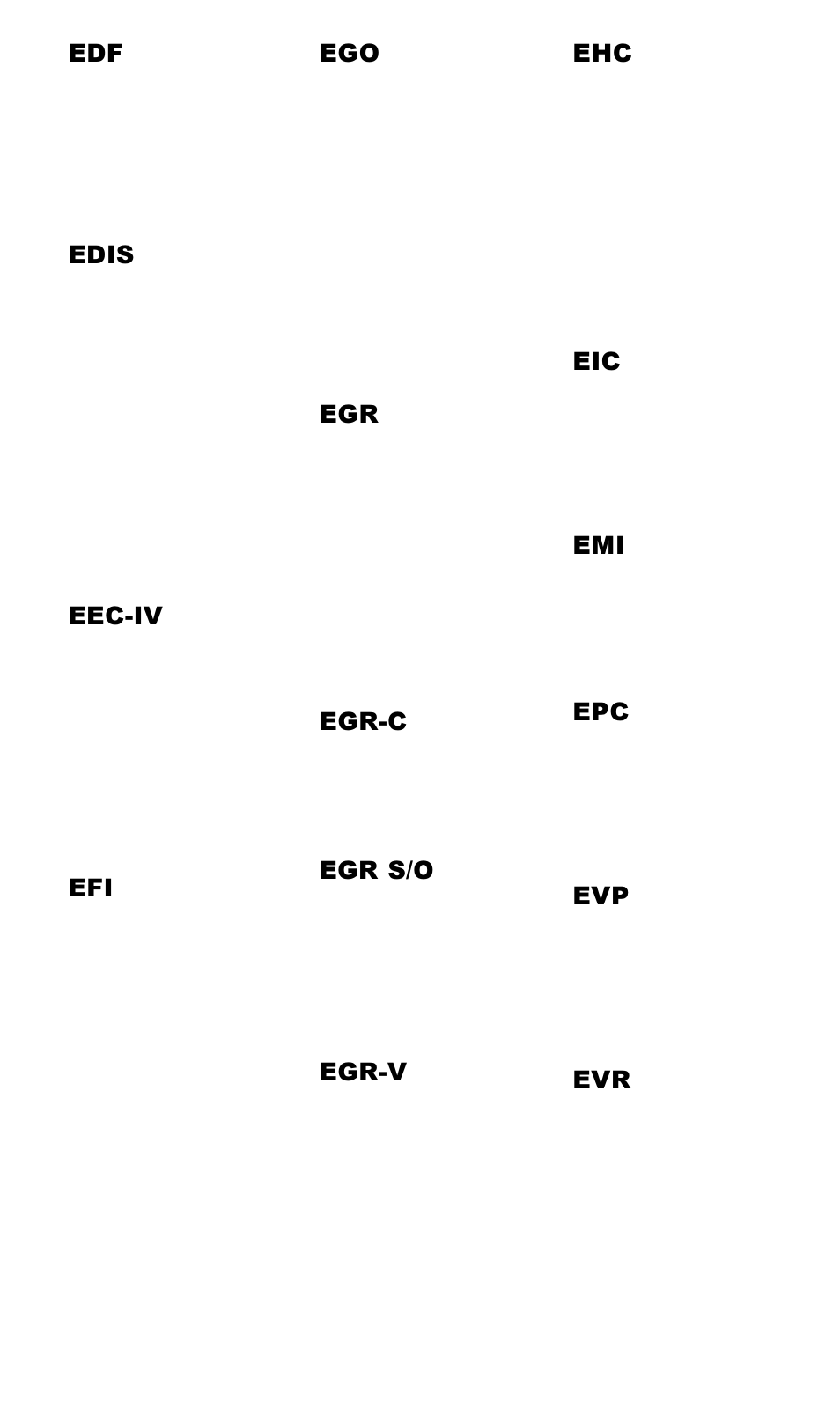 Edis, Eec-iv, Egr-c | Egr s/o, Egr-v | Actron Ford Code Scanner CP9015 User Manual | Page 59 / 66