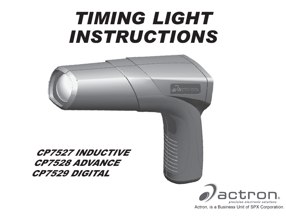 Actron Advance Timing Light CP7528 User Manual | 26 pages
