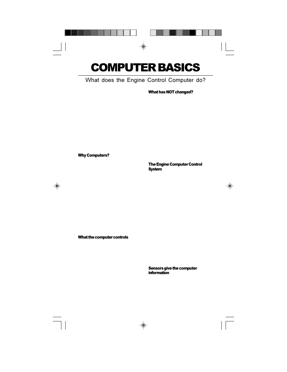 Computer basics, What does the engine control computer do | Actron GM Code Scanner CP9001 User Manual | Page 27 / 98