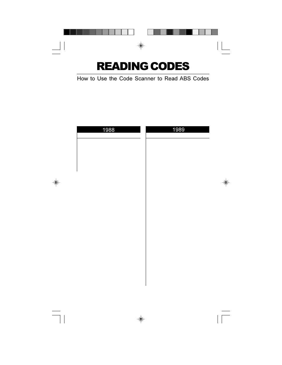 Reading codes, How to use the code scanner to read abs codes | Actron GM Code Scanner CP9001 User Manual | Page 49 / 98