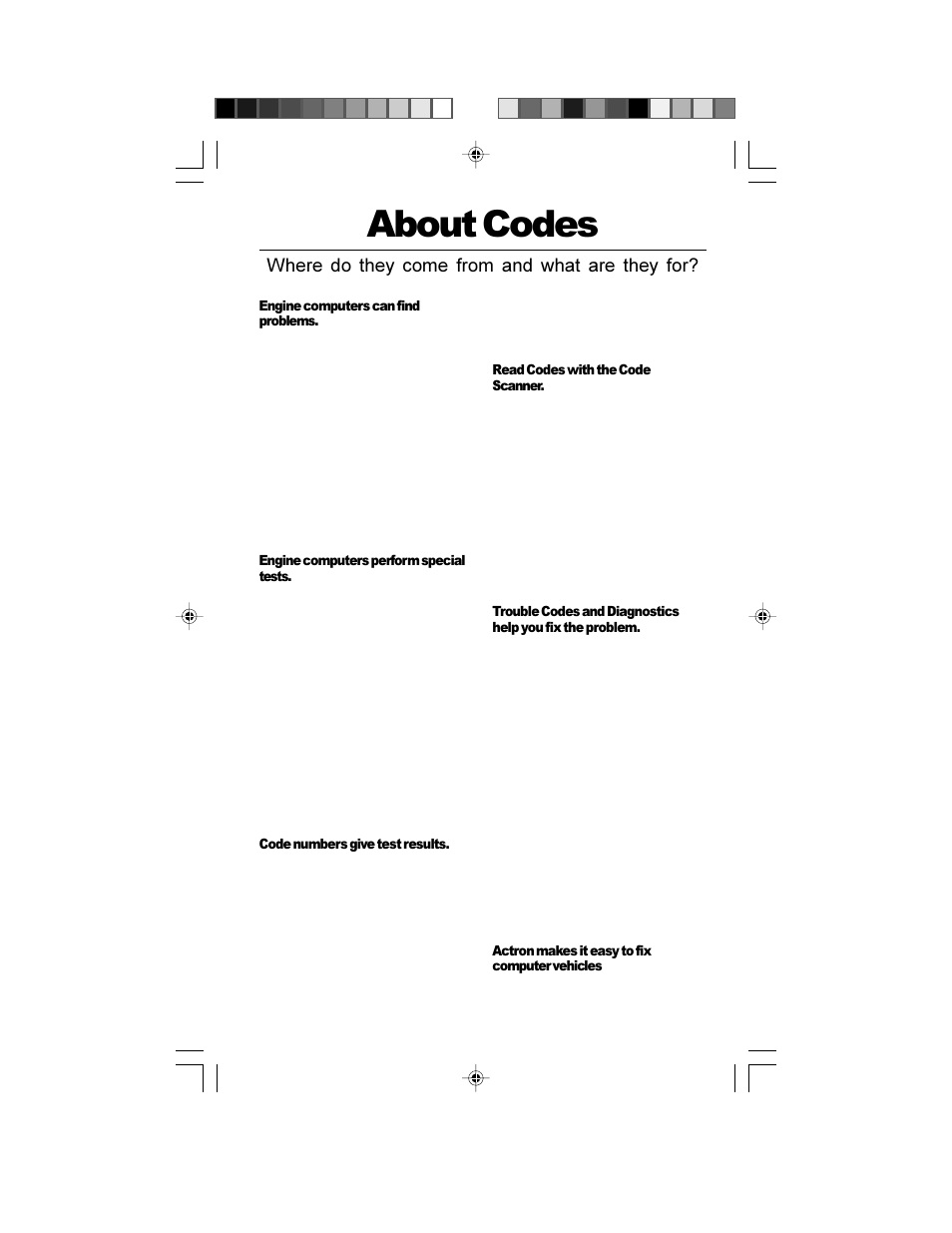 About codes, Where do they come from and what are they for | Actron GM Code Scanner CP9001 User Manual | Page 5 / 98