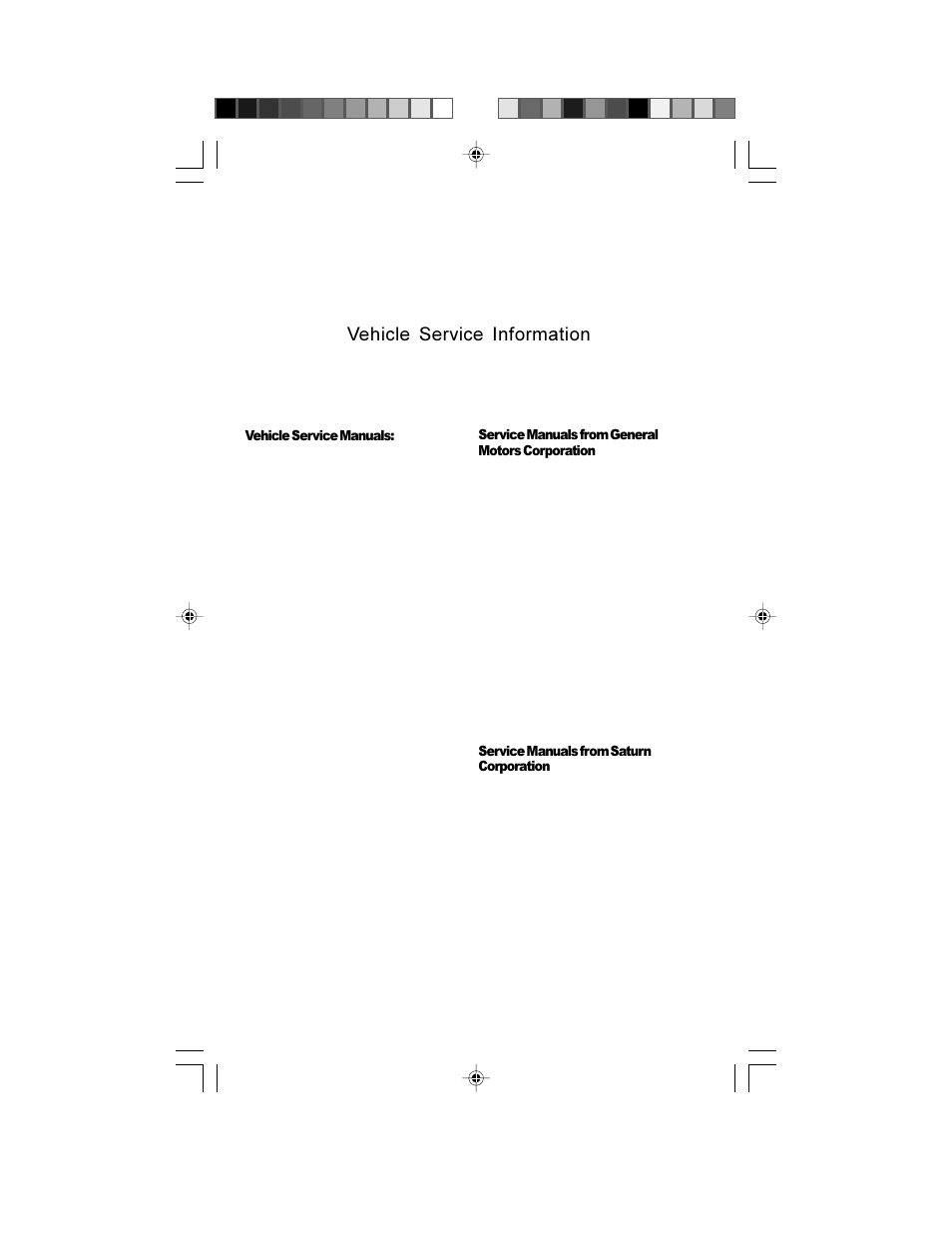 Vehicle service information | Actron GM Code Scanner CP9001 User Manual | Page 6 / 98