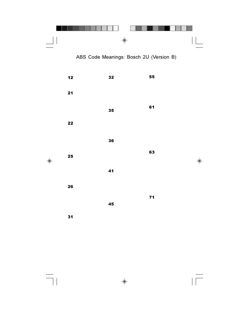 Abs code meanings: bosch 2u (version b) | Actron GM Code Scanner CP9001 User Manual | Page 69 / 98