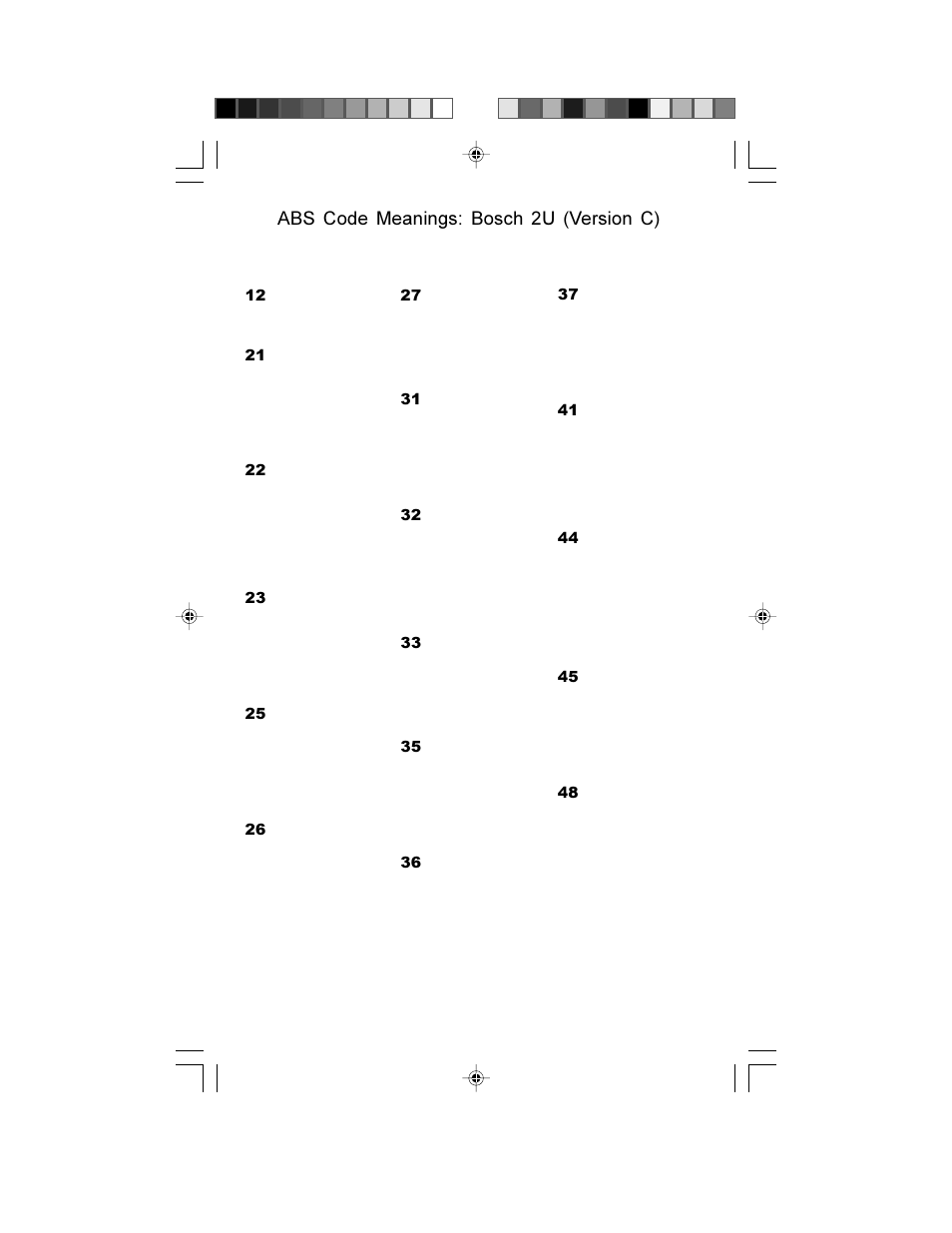 Abs code meanings: bosch 2u (version c) | Actron GM Code Scanner CP9001 User Manual | Page 74 / 98