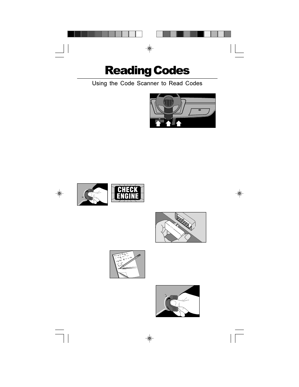 Reading codes, Of f, Using the code scanner to read codes | Actron GM Code Scanner CP9001 User Manual | Page 8 / 98
