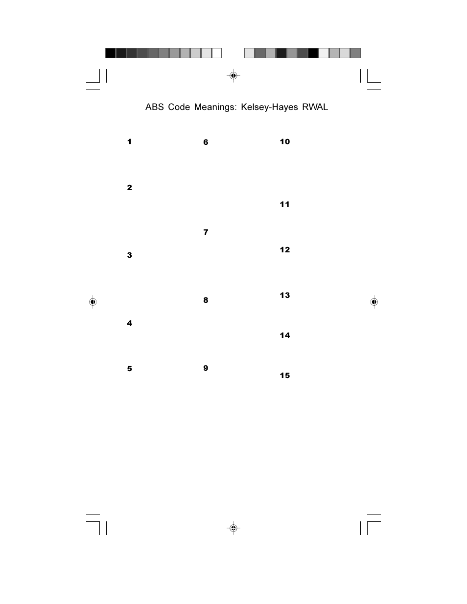 Abs code meanings: kelsey-hayes rwal | Actron GM Code Scanner CP9001 User Manual | Page 89 / 98