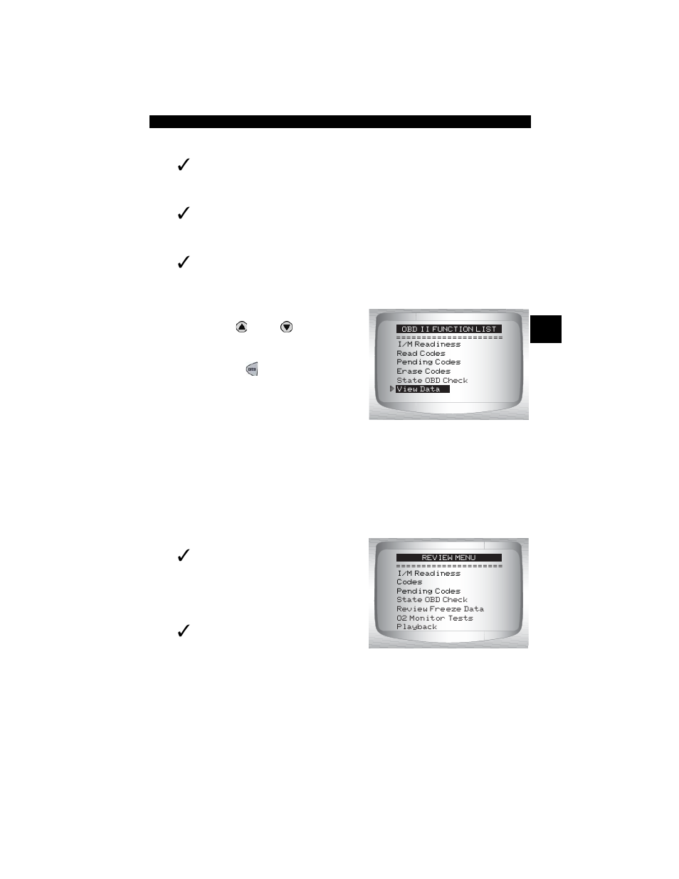 Review data | Actron CP9180 OBD II AutoScanner Plus User Manual | Page 41 / 104