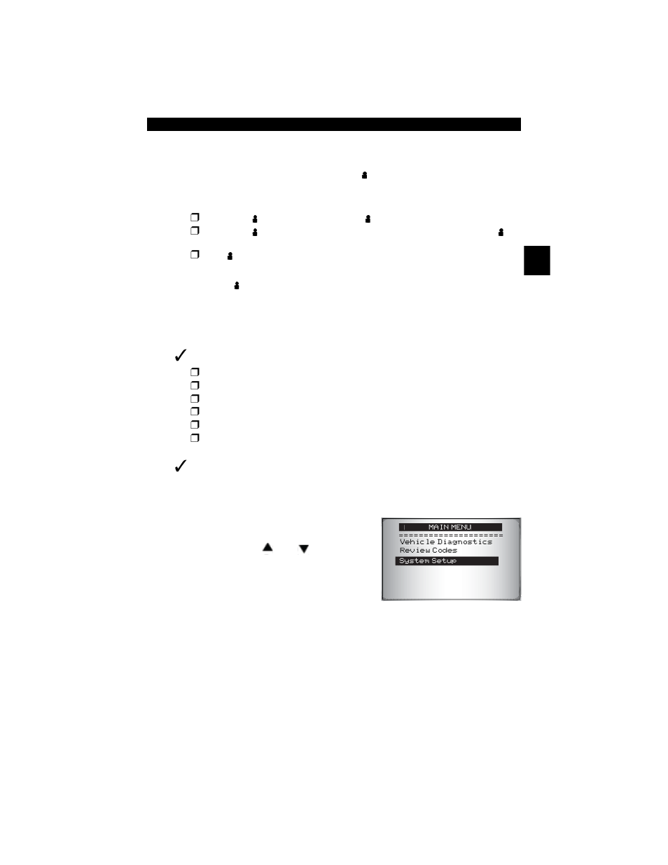 User key -5, System setup -5, System setup | User key | Actron CP9449 ABS BrakeScan User Manual | Page 21 / 58