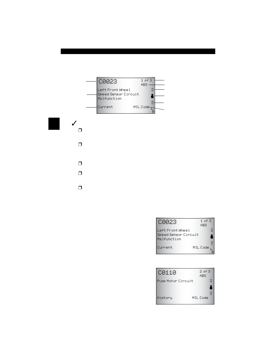 Dtc examples -4, Dtc examples, C0023 | C0110 | Actron CP9449 ABS BrakeScan User Manual | Page 36 / 58
