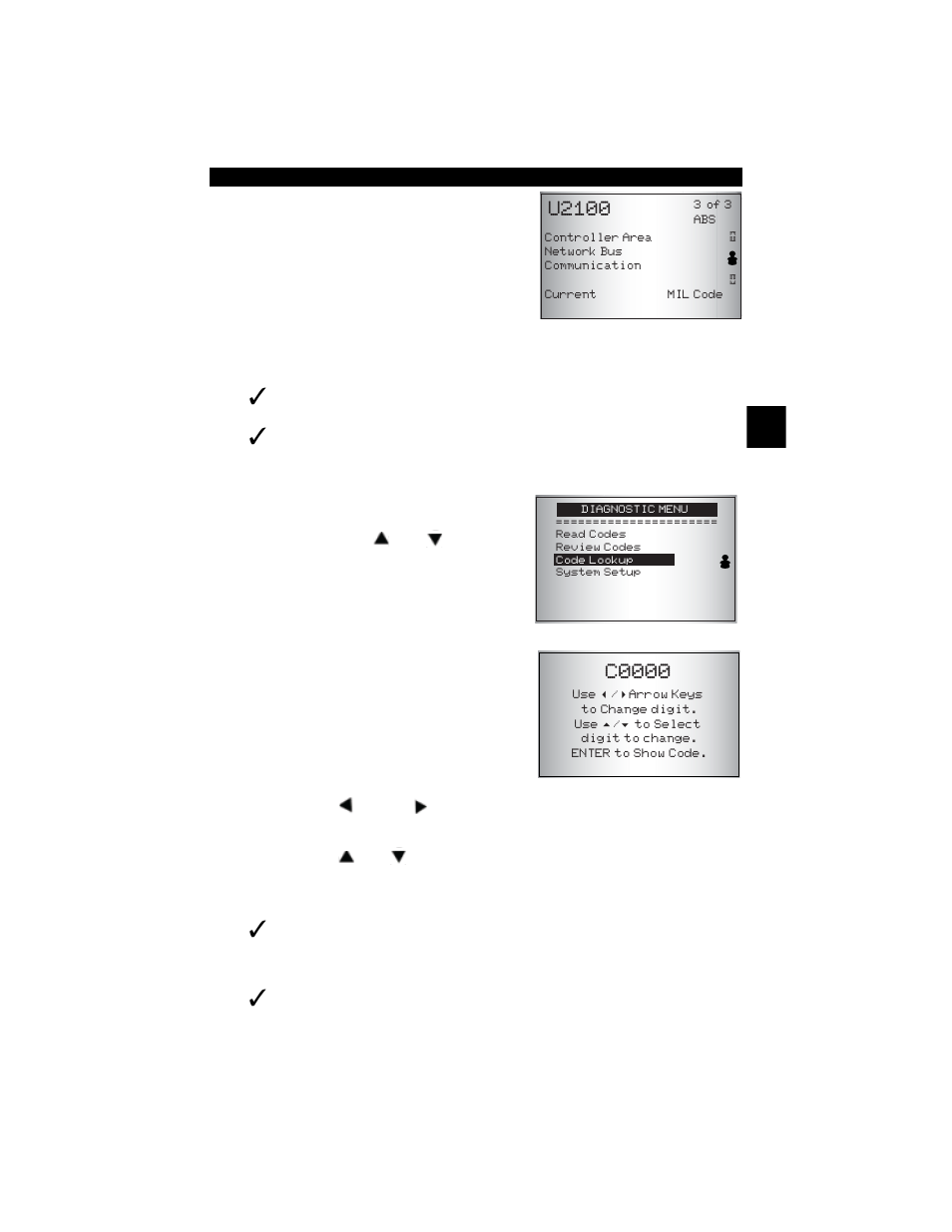 Code lookup -5, Code lookup, C0000 | U2100 | Actron CP9449 ABS BrakeScan User Manual | Page 37 / 58